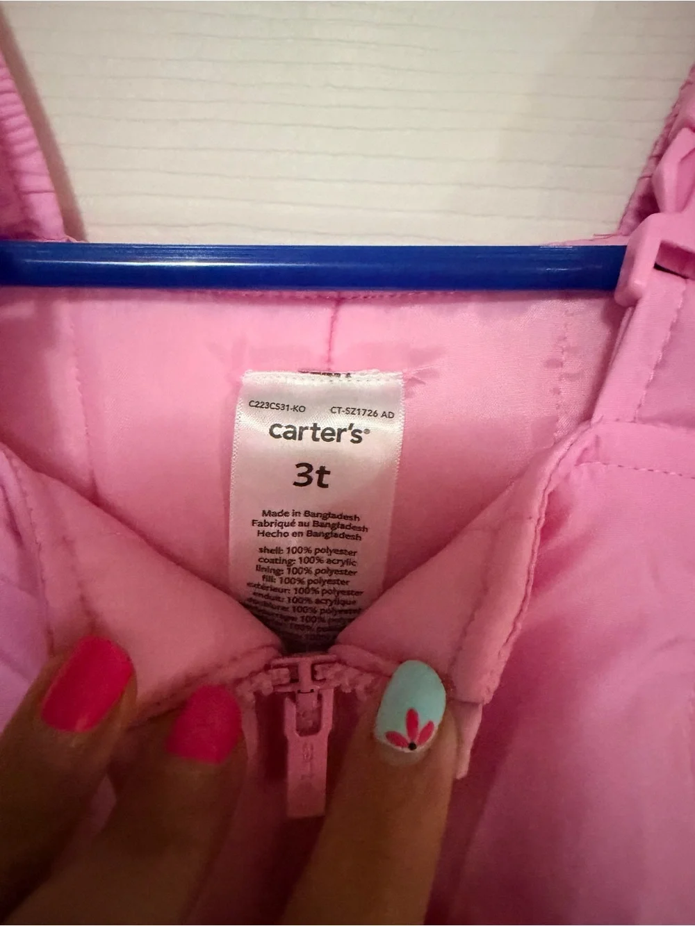 Carter's Light Pink Insulated Snow Overalls